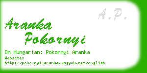 aranka pokornyi business card